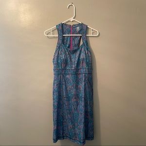 Title Nine Dress Size 8 | Blue & Purple Paisley Fit And Flare Athletic Dress